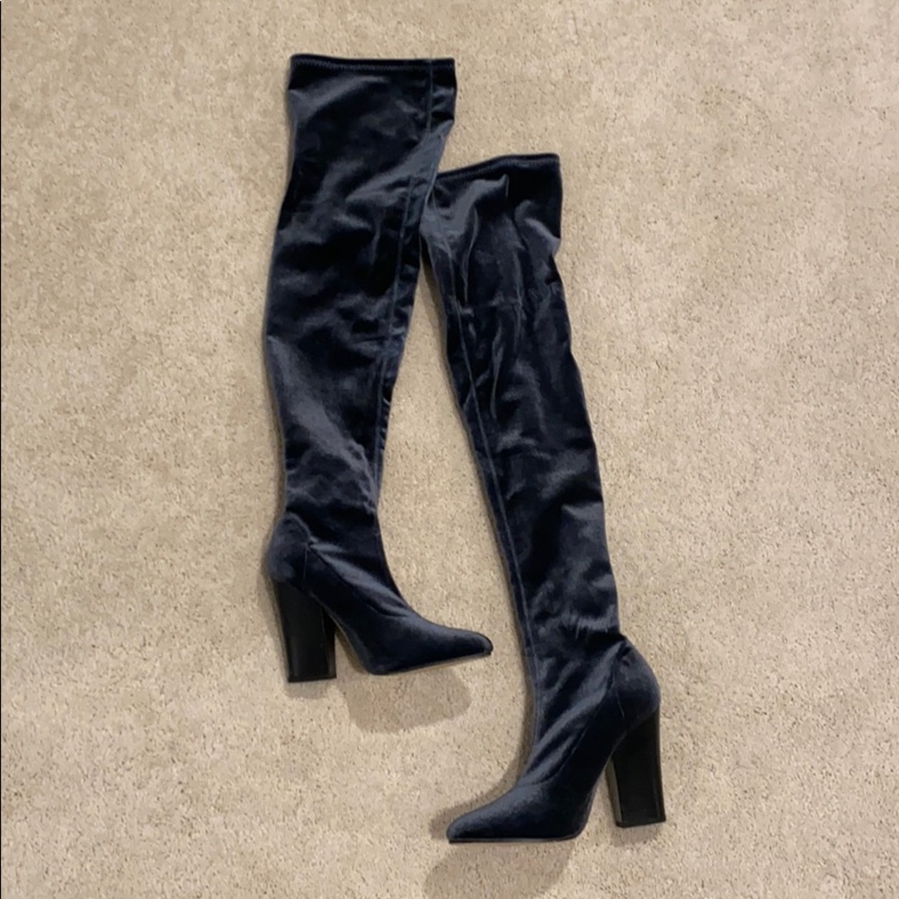 Zara Velvet thigh high boot